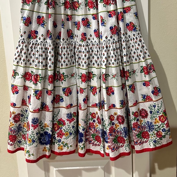Soulieado Provencal Vintage French Cotton Print Tiered Midi Skirt - Picture 4 of 11